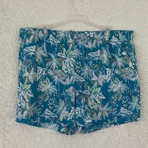 Columbia Blue Tropical Print Women's Shorts size XL